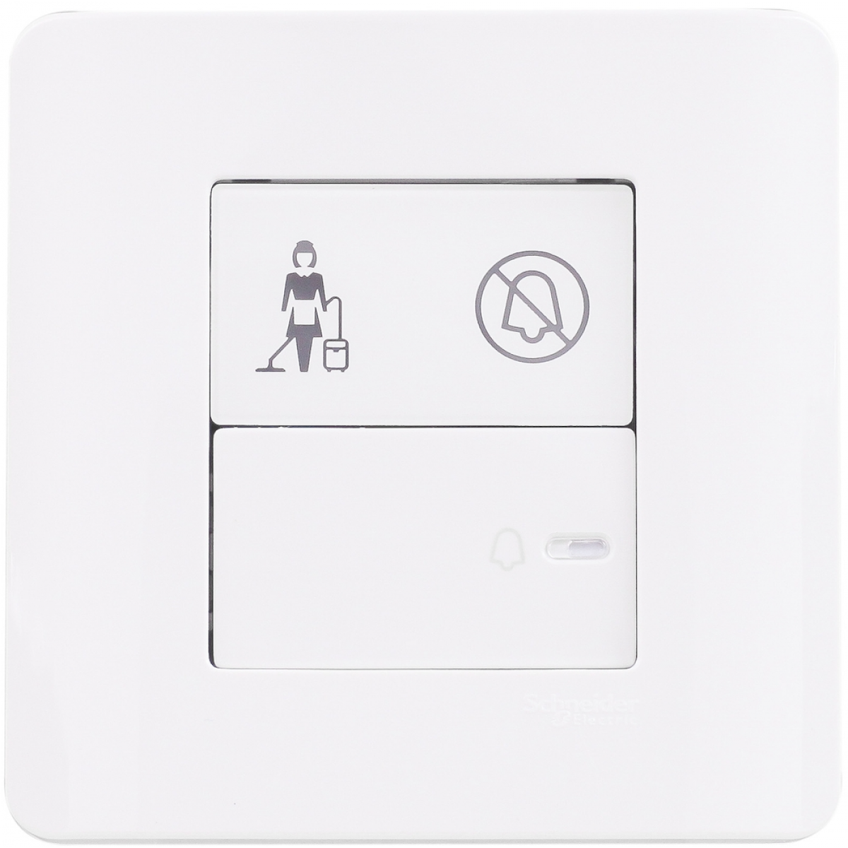 Schneider Electric ZENcelo E8431BPDM WE 平觸門鐘按手掣 (凝白) | 「請勿打擾」/「請即清理」指示燈 Schneider Electric ZENcelo E8431BPDM WE 平觸門鐘按手掣 (凝白) | 「請勿打擾」/「請即清理」指示燈